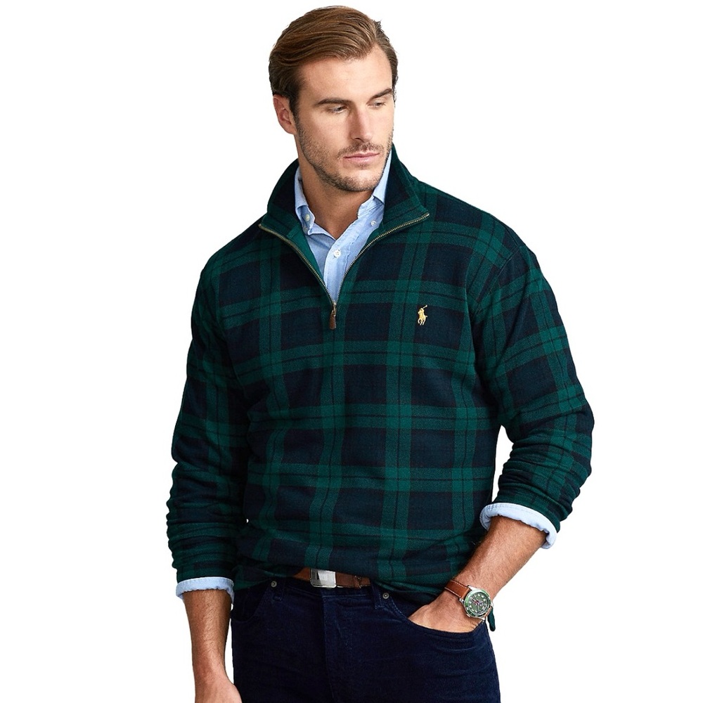 Ralph Lauren Polo Men's New Exclusive Estate-Rib Cotton Quarter-Zip Pull…